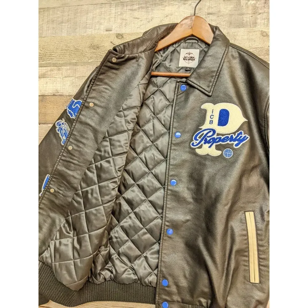 Ice Cold Records ICB Mens Jacket L Faux Leather Black Generational Curse, New